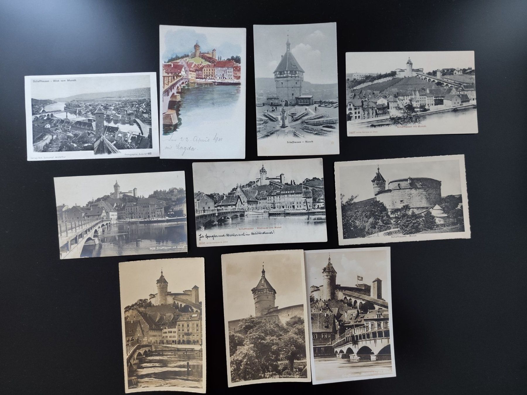 Cartoline postali: 10x Schaffhausen mit Munoth ab 1901 – Usato da Ohmstal venduto da Lebensfreude05