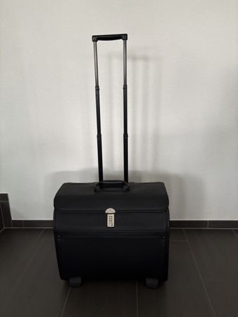 Valise trolley noire à roulettes Samsonite