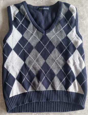 Pullunder Brandy Melville kariert dunkelblau Onesize