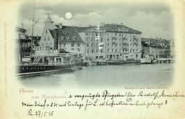 Rorschach  SG  -  BAHNHOF mit Hafeneinfahrt     um  1 8 9 8