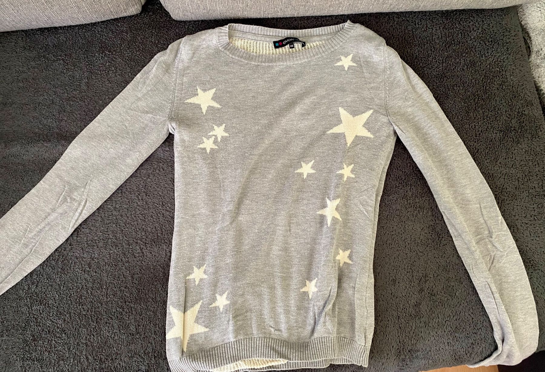 Maglioni & Felpe: Even & Odd Strickpullover Grau Sternen Oberteil Gr XS 34 – Usato da Langnau am Albis venduto da cynthia.jolene 1