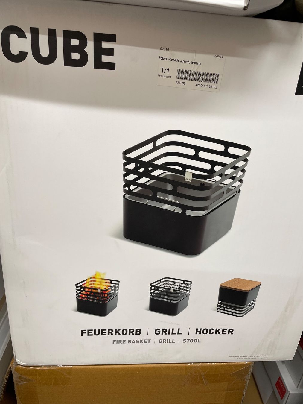 Bracieri: Cube Feuerkorb von höfats mit Zubehör – Nuovo (secondo la descrizione) da Luzern venduto da brl_5dm5