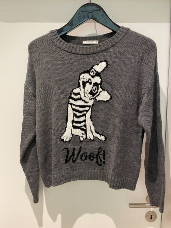 Casual Strickpullover mit Hund, Gr. S