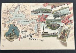 Gruss vom Vierwaldstättersee Litho 