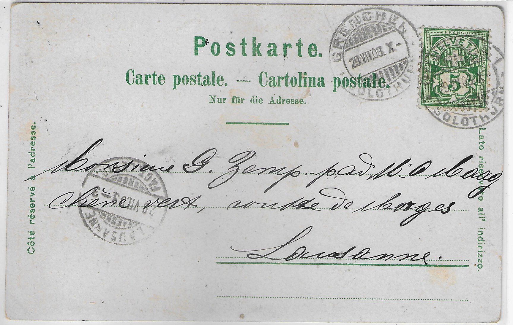 Cartoline postali: Souvenir de Bienne - Rue de Nidau - Litho – Usato da Ettingen venduto da Kartenplanet 1