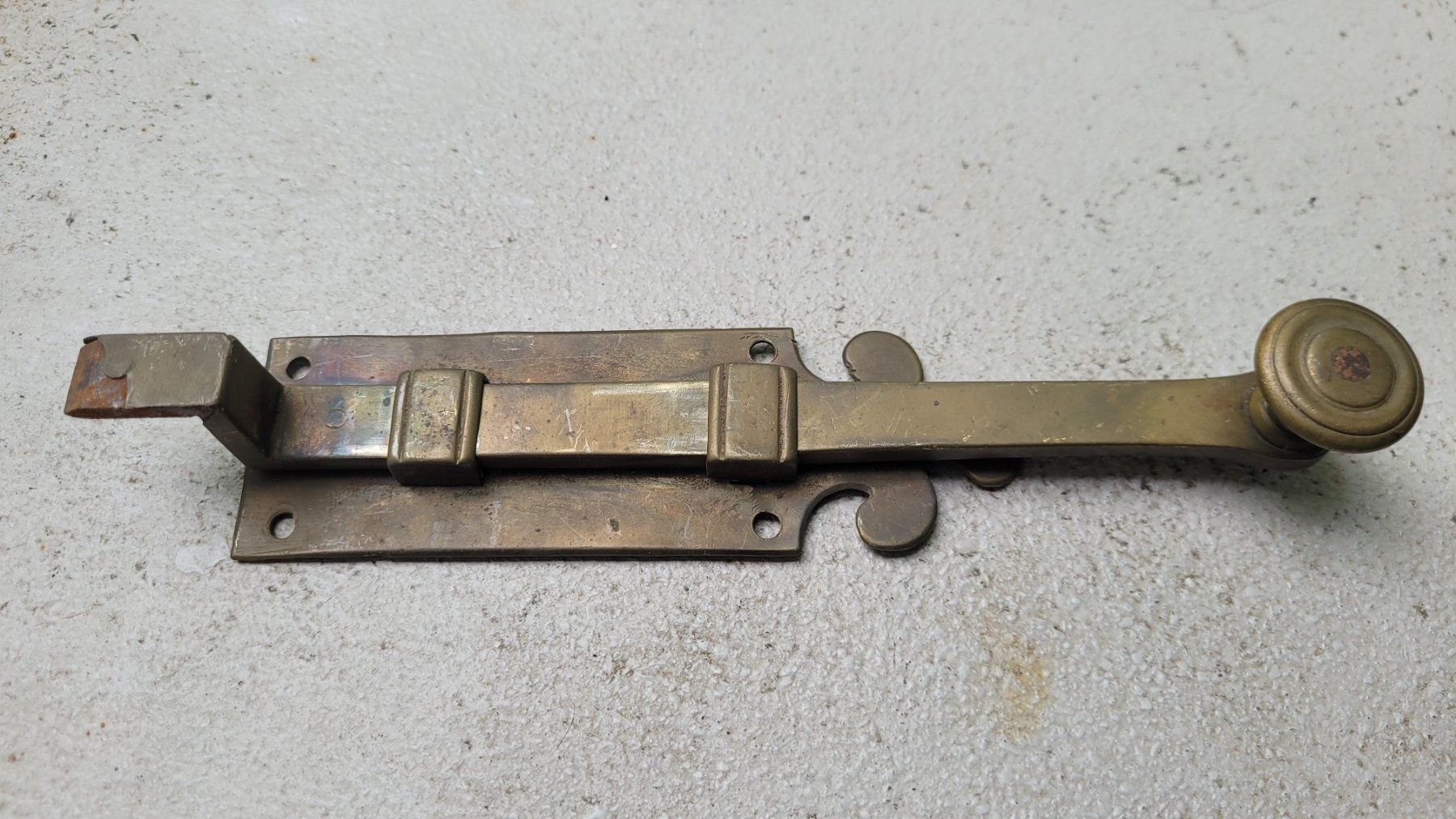 Ferramenta: Originaler Stoss Riegel Messing 18. Jahrhundert – Usato da Basel venduto da Roberto002