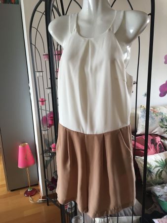 jumpsuit short combi-short Tally Weijl blanc et camel M