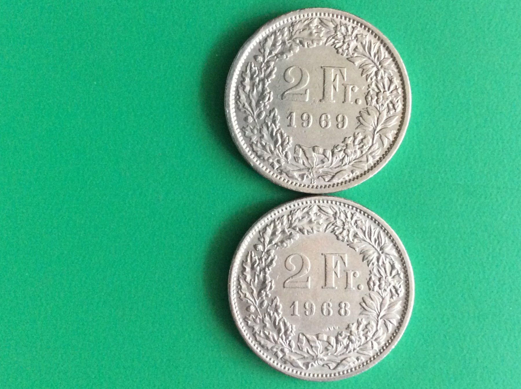 Tutti le monete: 2 francs  1968 - 1969  jolies – Usato da Genève venduto da pie_fh2d
