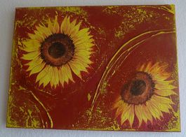 Bild "Sonnenblumen" (Mischtechnik) 30x40 cm