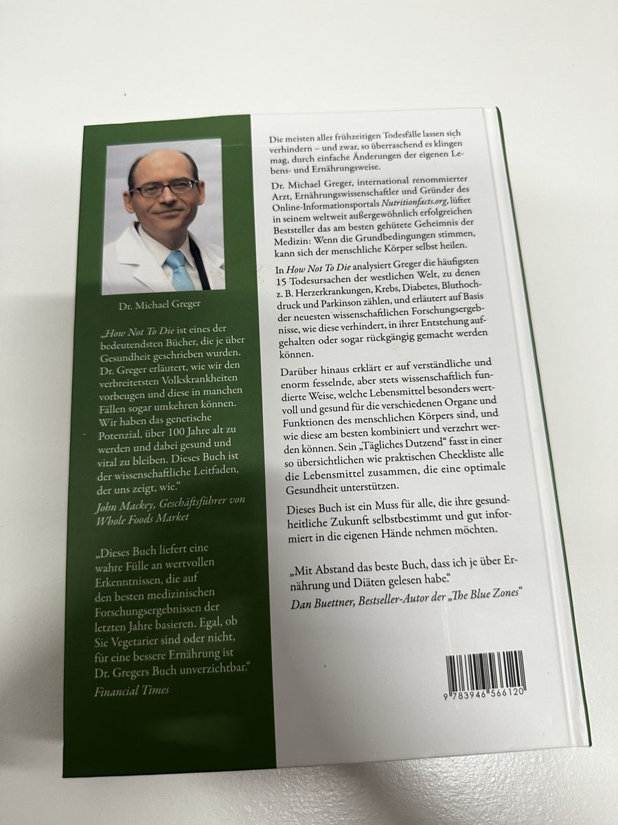 Libri: Buch HOW NOT TO DIE Dr. Michael Greger neuwertig – Nuovo (secondo la descrizione) da Eglisau venduto da Brewster1 1