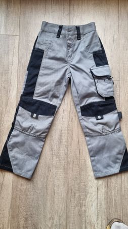 Kinderarbeitshose TopCraft grau schwarz Grösse 110/116
