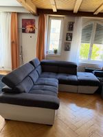 Ecksofa mit Schlaffunktion grau weiss guter Zustand