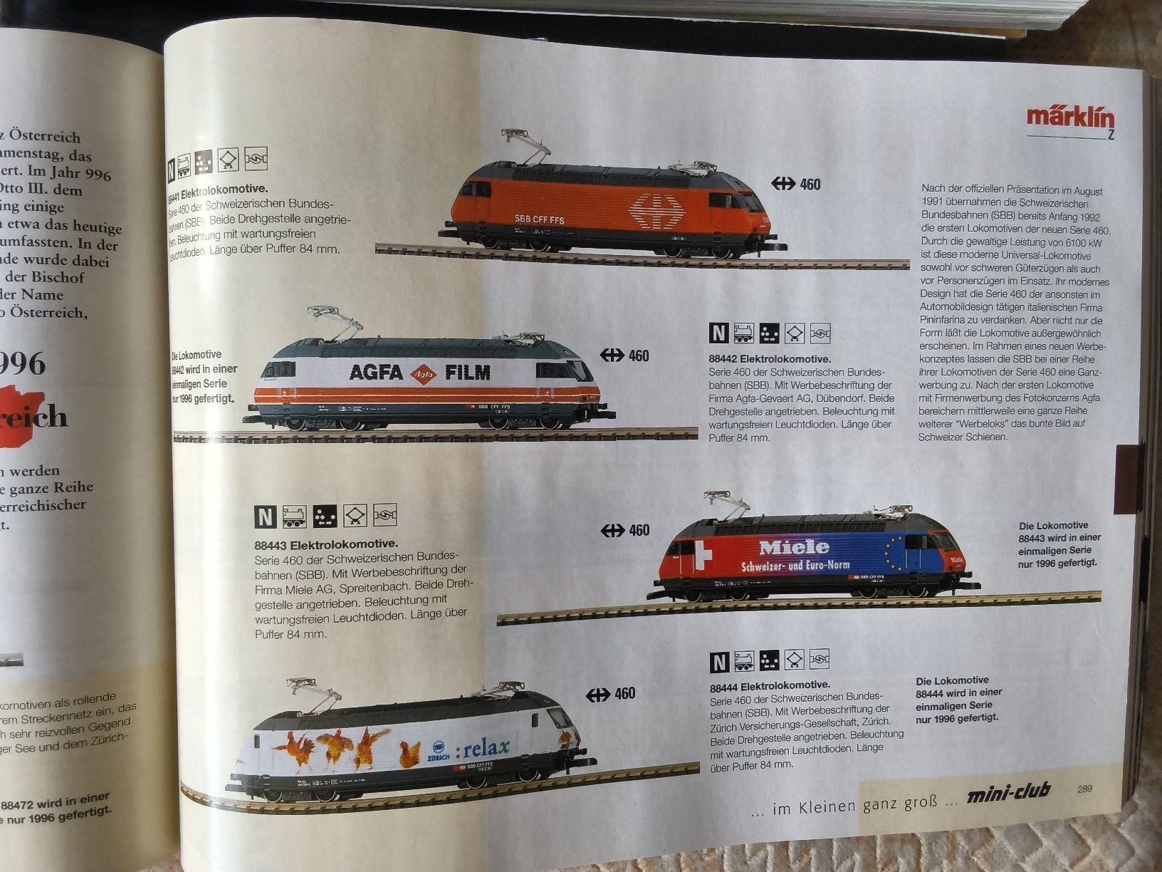 Märklin Trains électriques: Märklin Gesamtkatalog 1996/97 DA  – D'occasion à Hallau par histoiremerveilleuse 6