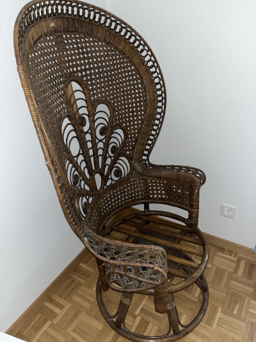 Poltrone: Drehbarer Vintage Rattansessel – Usato da Wangen b. Olten venduto da break72 1