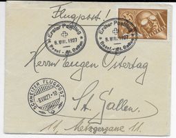 1. Postflug Basel-St.Gallen 1927, F7, Kat.160.-