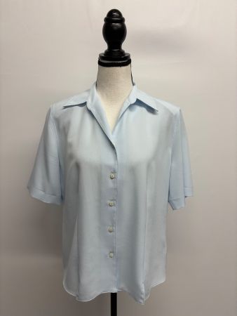 Erfo Vintage Bluse Gr. 38 hellblau Kurzarm