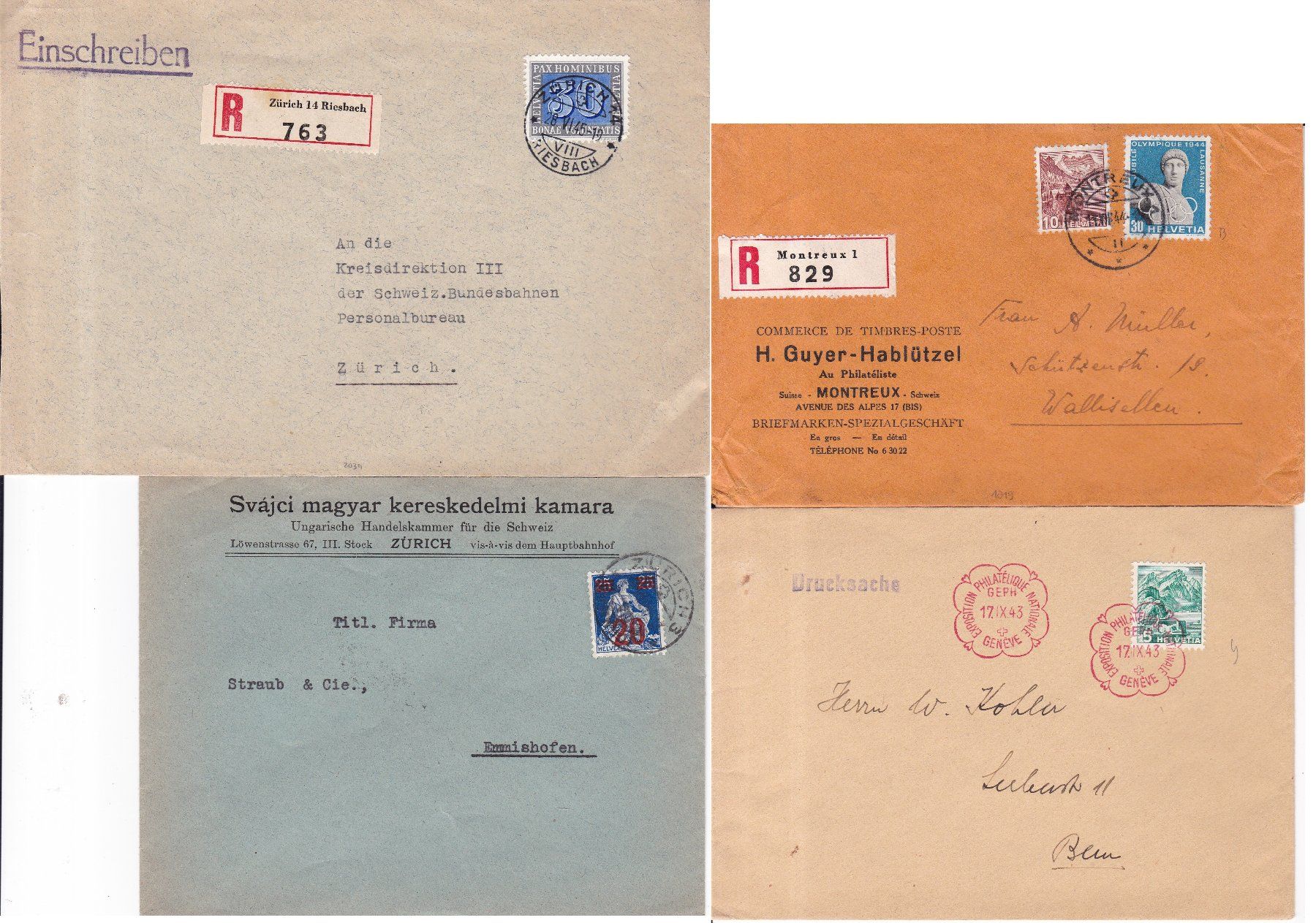 Alle Briefmarken: 35 Stk. Alte CH Briefe, Belege – Gebraucht aus Münchwilen AG von Nesar 8