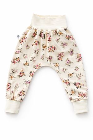 Pumphose mit Blumen/Beige  Gr.80/86 NEU