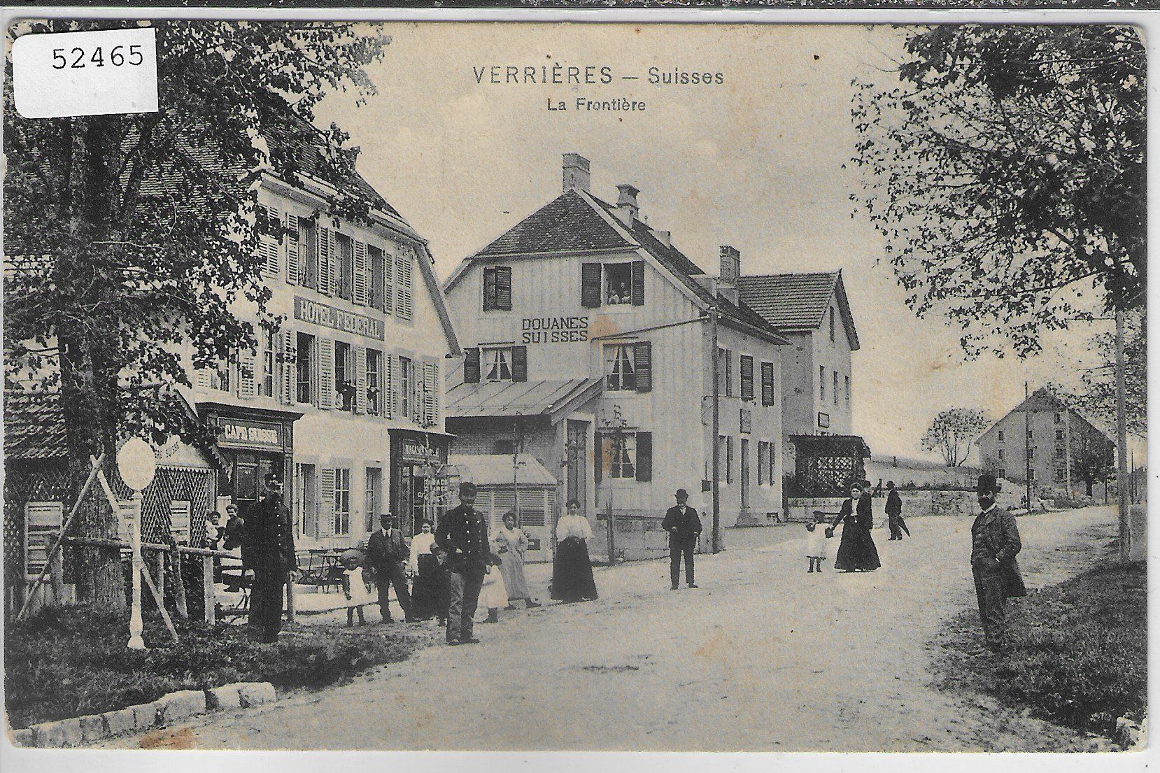 Cartoline postali: Verrieres - Douanes Suisse - La Frontiere - animee – Usato da Ettingen venduto da Kartenplanet
