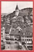 Thun - Tram auf Brücke mit Oldtimer - 1954