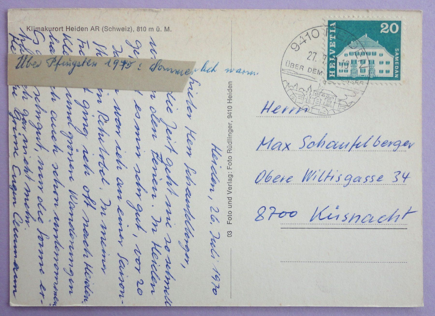 Cartoline postali: Klimakurort Heiden AR, 810 m ü.M. – Difettoso da Fétigny venduto da Billy2miny 1