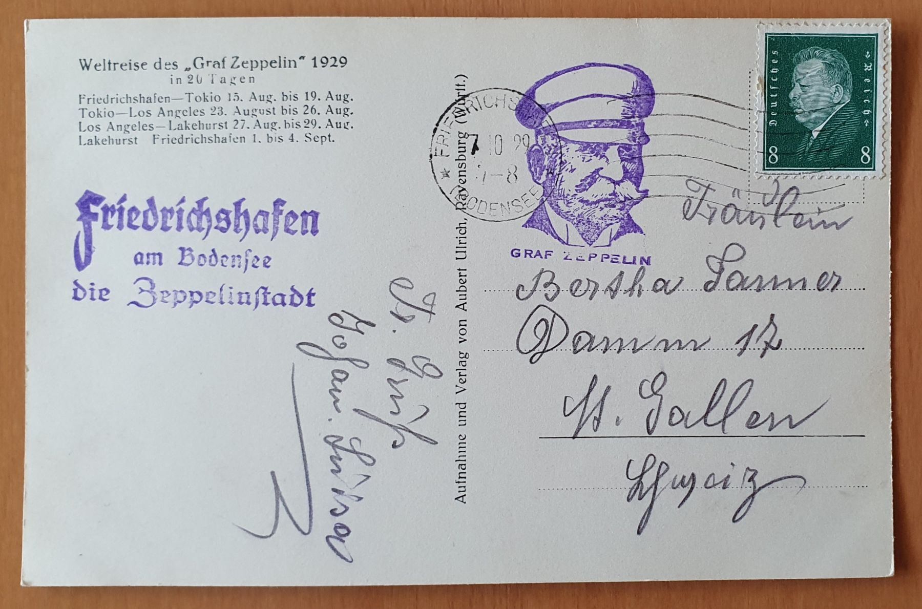 Cartoline postali: Friedrichshafen mit Zeppelin 1929 – Usato da Kreuzlingen venduto da Rschweiz1 1