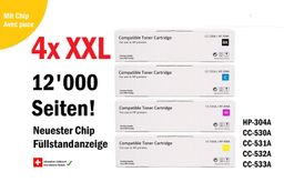 HP-304A (CC-530A, CC-531A, CC-532A, 533A  4x Toner komp. XXL