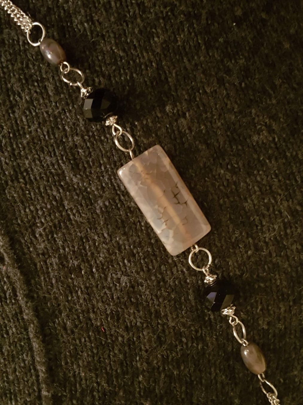 Catenine: Kette achat-artige Steinen + facettierte Glasperlen – Usato da Ettingen venduto da Maranathatalitha 2