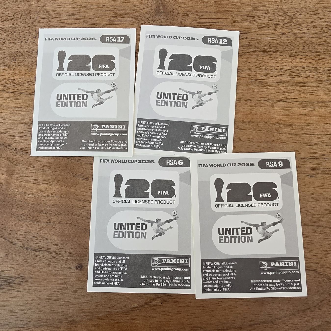 Panini Cartes à collectionner: Panini Sticker RSA17,12,6,9  – Neuf avec emballage d'origine à Buchs AG par LogoParts 1