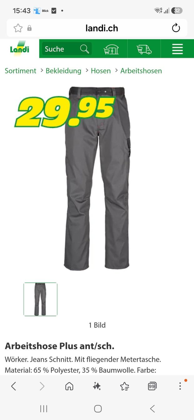 Pantaloni: Arbeitshose, Landi – Nuovo (secondo la descrizione) da Liestal venduto da Sigold 1