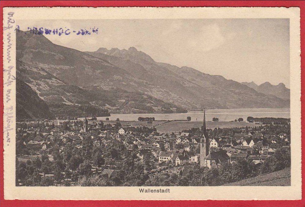 Cartoline postali: WALLENSTADT, MILITÄRSTEMPEL – Usato da Grüningen venduto da Kartenlaube