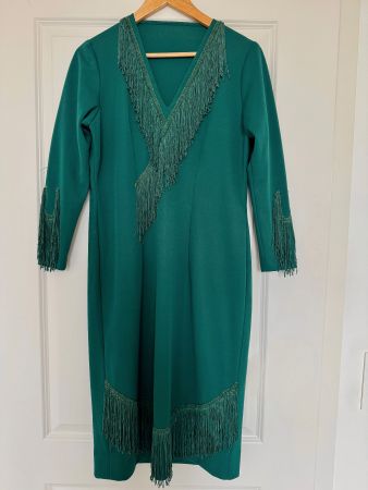 Belle robe verte vintage années 70