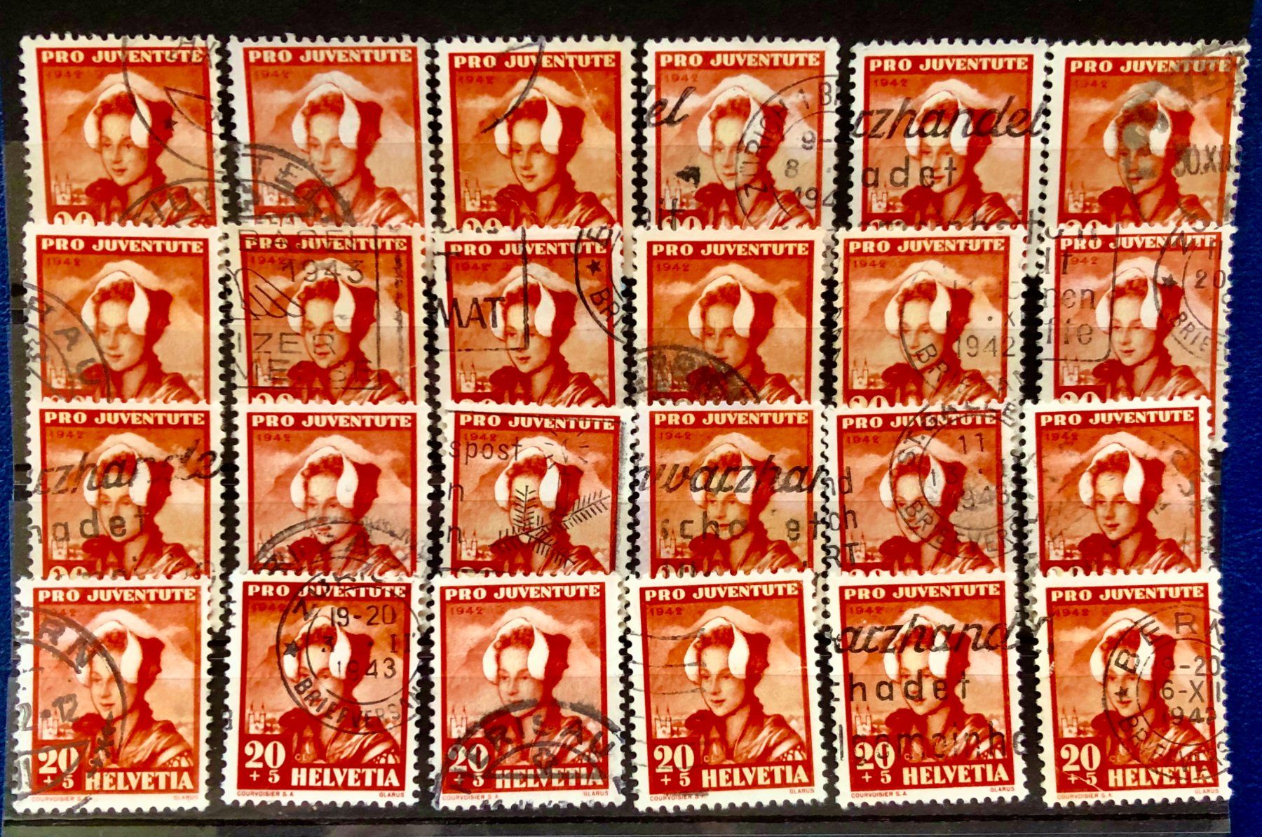 Tutti i francobolli: Lot Nr.J 103 Briefmarken mit gestempel – Usato da Aarau venduto da Billa007