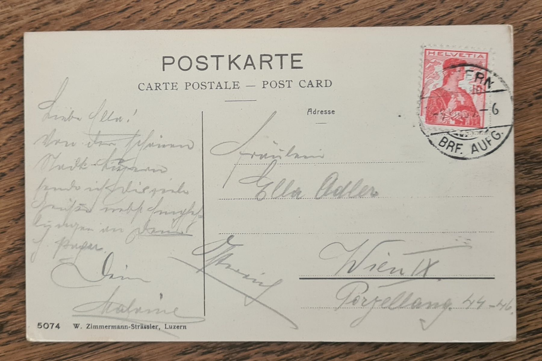 Cartoline postali: Luzern mit Seebrücke und Bahnhof 1909 – Usato da Ebikon venduto da Donar50 2