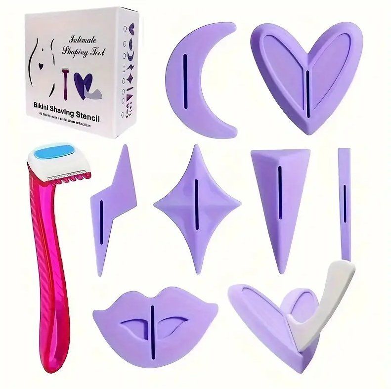 Rasierapparate & Rasierklingen: 7-teilige Rasierschablone mit Bikini-Trimmer-Rasierer – Neu und originalverpackt aus Gümligen von Farrolito 1