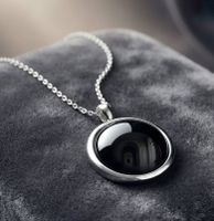Stilvoller Silber 925 Anhänger mit Natur-Onyx Cabochon - Neu