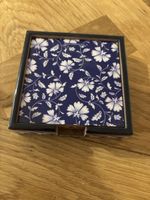 Sous-verres avec boîte bleu et blanc 4 pièces
