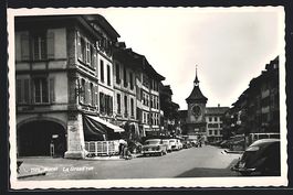 AK Morat, La Grand'rue, Strassenpartie