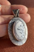 Silber Anhänger- Achat mit Dendriten