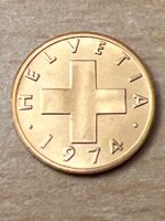 Schweizer 1 Rappen Münze, Jahrgang 1974, Top Zustand!