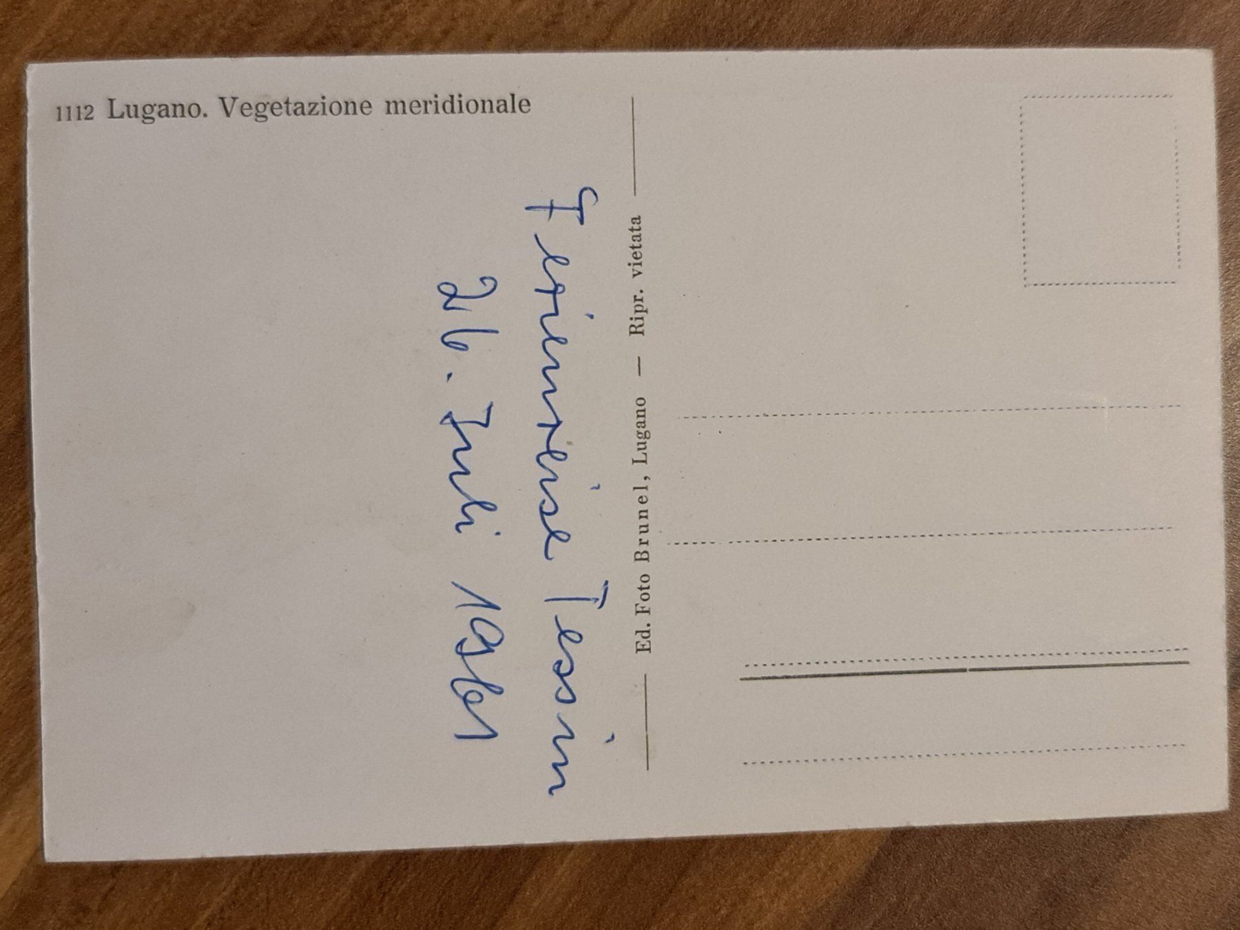 Cartoline postali: Ansichtskarte Lugano 1961 – Usato da Dintikon venduto da Vexi 1