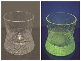 Vintage Bubble Glas Uranglas, Teelichtglas,