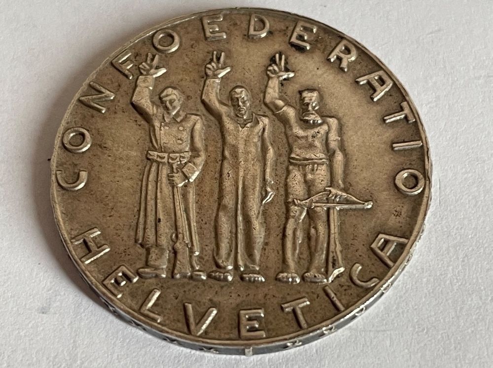 superbe-pi-ce-comm-morative-de-5frs-en-argent-de-1941-gebraucht-in