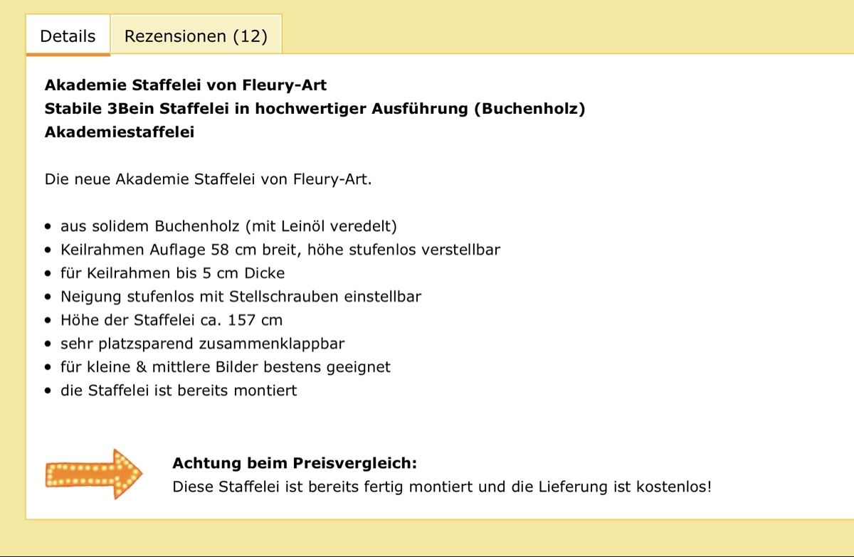 Cavalletti: Staffelei von FLeuryart, pick up – Usato da Oberwil BL venduto da xdb_gw6t 2