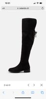 Schwarze Overknee Stiefel Gr. 38 Schnürung Herbst/Winter