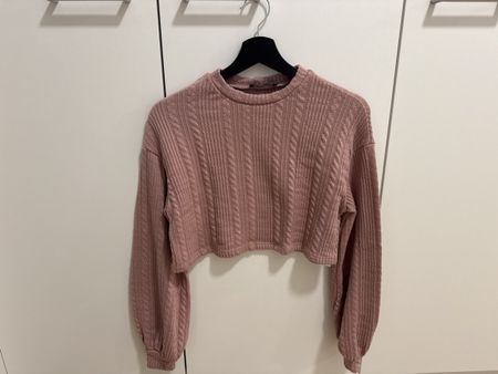 Bershka Pullover Crop-Pulli rosa Gr. XS
