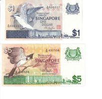 2 Banknoten Singapore