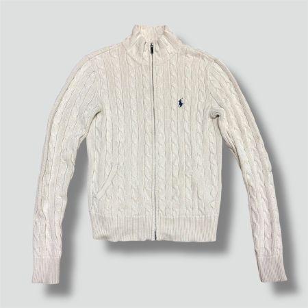 Ralph Lauren Sport vintage white knitted jacket strickjacke