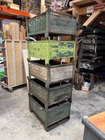 1x Kleine Industrie Mulde Metall Holz gebraucht