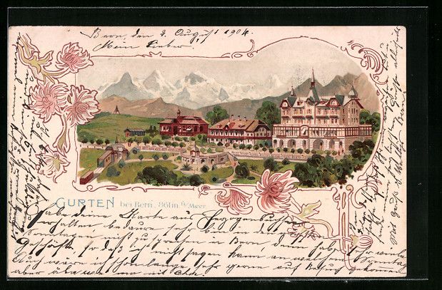 Ansichtskarten: Litho Gurten bei Bern, Blick auf Hotel m – Gebraucht aus Berlin von bartko-reher